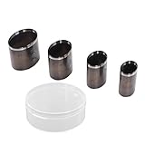 ポンチ 楕円 4個入り レザーカッティングダイセット 合金鋼 楕円形 手動パンチングモールド DIY クラフトツール