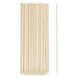 uxcell 200本 竹串スティック 10" 4mm径 天然木製カクテルピック バーベキュー 前菜 グリル フルーツ用