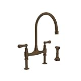 Rohl U.4719L-EB-2 Perrin and Rowe Deck Mount Bridge Kitchen Faucet with Sidespray with High C Spout 