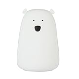 PAWACA子供キッズナイトライト、LED Little Bear Silicon Toy Sensitiveタップコントロール夜間用ベビー3照明モード/ 7-colors / USB充電式, Gre