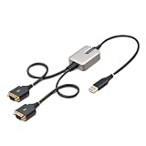 StarTech.com USB - RS232Cシリアル変換ケーブル／ストレート／USB 2.0接続／61cm／2ポート D-Sub 9 ピン／オス-オス／FTDI FT232R／COM番号保持機能／着脱式ねじ ナット付属／ESD保護／各種OS対応／DB9シリアルコンバーター 2P1FFC-USB-SERIAL