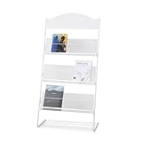 KASABULAC マガジンラック パンフレットスタンド 3段 4段 新聞スタンド スリム 大容量 スチール製 雑誌ラック チラシ 雑誌 オフィス用品 待合室 学校 図書館 店舗 商業用