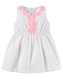 カーターズ Carter's ワンピース ノースリーブ 刺繍付き 綿ポプリン100% オムツカバー付き Embroidered Poplin Dress 24M (83-86cm)