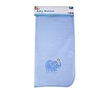 First Steps Fleece Baby Blanket with Embroiderered Animal Design by First Steps