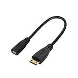 CY タイプD マイクロHDMI v1.4ソケット メス/タイプC ミニHDMI オス変換アダプターケーブル 10cm