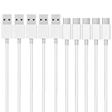 USB Cケーブル 1.5m 5本セット POTRRCIUSUER USB-A to USB-C 急速充電 最大3A データ転送 USB2.0 480Mbps 高耐久 タイプc ケーブル 1.5m Type-Cコード 映像出力非対応 スマホ タブレット対応