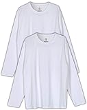 Ballot Tシャツ 無地 長袖 肉厚生地 アンダーシャツ 綿100％ 2枚組 (M, ホワイト)