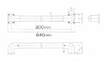 ＷＢ 一文字手すり ３２Φ ８００ｍｍ 屋内用 ＡＶブラウン
