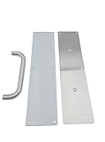 vrSS 304ステンレススチールサテン仕上げプッシュプルドアハンドル、100 mm幅X 400 mm高さX 1.2 MM厚180 mm穴を穴、200 mmハンドル長、19 mm Pull直径1セット