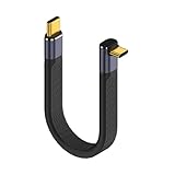 USBC ケーブル 短い L型 PD 240W タイプ C 高速充電コード 急速充電 40Gbps 高速データ転送 USB 充電ケーブル直角 オーディオ伝送用 USB タイプ C (240W 40GB C オス - C オス ソフトライン ステレオ)