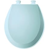 Bemis 500EC464 Molded Wood Round Toilet Seat With Easy Clean and Change Hinge, Dresden Blue by Bemis