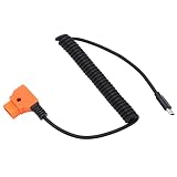 Shanrya DTAPプラグ、USB C To D タップ電源フレキシブルケーブル、D-TAPからUSBタイプC、35-90cm弾性USB Cへのデジタルカメラ用の柔軟なケーブルユニバーサル