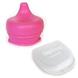 SipSnap こぼれないシリコンコップカバーTOT 1個+キャリーケース (ピンク) [並行輸入品]