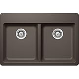Hansgrohe 04873 silicatec 33インチダブルBasin Granite複合キッチンシンクfor Dr、 04873380