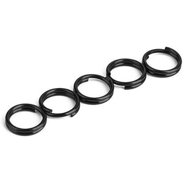 Amazon.co.jp: 10個セット 鉄製 ブラック 二重リング（直径10mm）黒色