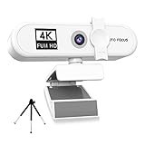 コンピューターウェブカメラ オートフォーカス HD USB オンライン調整可能 PC カメラ マイク付き 有線交換用 外付けウェブカメラ カムコーダー ホワイト 4K, 白