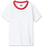 [プリントスター] 半袖 5.6オンス へヴィー ウェイト Tシャツ キッズ ホワイト×レッド 日本 140cm (-)