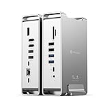 Yottamaster トリプルディスプレイ ドッキングステーション HDMI2個 & DP1.4 M1 Mac & Windows用 15イン1 PD100W USB Cドック トリプルモニター 4K@60Hz ギガビットイーサネット USB C 2個 USB C 6個 USB C PD オーディオ SD TF