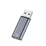 KHKUAHAI USB イヤホンジャック 変換 1個セット USB オーディオ 変換アダプタ USB2.0 to 3.5mm 変換ケーブル 外付け サウンドカード DAC搭載 16bit/48KHz対応 3極 4極 TRRS イヤホン PS4 等適用 Windows/Mac OS/PS4/PS5/Linux/Chromebook等対応 (4.5CM)