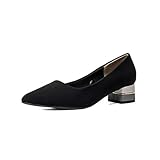 [VANCAT] 黒人女性の浅い口のシンプルなローヒールの先のとがったつま先の作業靴 [並行輸入品]