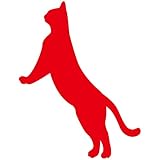 Sticker Shop Haru 立ち上がる猫 ステッカー 赤