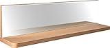壁掛け棚 ミラー付き エルシェルフ2 コンフォートシリーズ 石膏ボード専用取り付け金具付き 幅45cmX奥行13cm(カカオナチュラル)