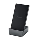 エレコム ワイヤレス充電器 急速 10W/7.5W/5W出力 置くだけ充電 Qi認証 Type-C入力 スタンド 縦置き・横置き メタル筐体 滑り止めパッド C-Cケーブル付き [Qi規格に対応した iPhone SE3/SE2/13/12 等のスマートフォンに対応] ブラック W-QS07BK