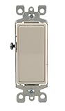Leviton 5611-2T 15 Amp, 120/277 Volt, Decora Rocker Lighted Handle, Illuminated Off Single-Pole AC Q