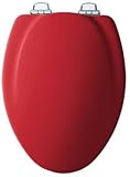 Bemis Mfg 130 CHSL 613細長い成形木製トイレ便座、クロムwhisper-closeヒンジ、sta-tite、レッド 1 130CHSL 613