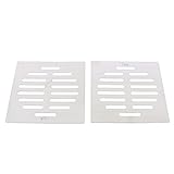 uxcell 目皿 排水口用 床の排水管カバー 浴室排水口カバー ステンレス鋼製シルバートーン 中空デザイン 12.5cmx12.5cm 2個入り