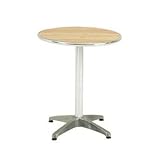 ガーデンテーブル アルミ+ウッド オーク材丸天板直径600mm