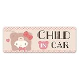 ハローキティ 着ぐるみクマ 車マグネットステッカー スリム型【CHILD IN CAR】チャイルドインカー
