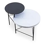 LOWYA ロウヤ ネストテーブル センターテーブル コーヒーテーブル ローテーブル 大理石柄 スチール脚 ホワイト ブラック レイアウト自由な回転式 半完成品