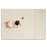 (ケラッタ) プレイマット 折りたたみ リバーシブル 赤ちゃん 1級防音 防水 厚手 (ベージュ,160×120cm)