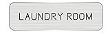 ドアプレート メタルプレート ドアサイン (LAUNDRY ROOM, Silver/Black) Hansmare Aluminum Door Sign シンプル トイレ オフィス 部屋 表札 高級