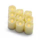 ledholytのセット9 Battery Poweredリモートコントロール調光機能付きFlameless electonic Candle Light Warmホワイト色