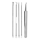 Monlinstar 角栓 ピンセット 毛穴ケア専用 毛抜き ピンセット 5セットのセット携帯便利 黒ずみ取り ニキビ取り