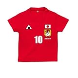 BabyChips にこにこ代表(サッカー女子)(名入れ半袖ベビーTシャツ) 160 レッド