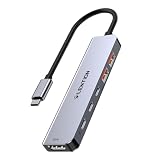 LENTION USB C ハブ 2*USB 3.2+2*USB 3.2(タイプc) 4K 60Hz 10Gbps HDMI 100W PD給電 6-in-1 USB Type-C 変換アダプタ スリム 電源 Mac CB-CE37 MacBook Pro Air、iPad Pro Air、Surface Pro Goなど対応 (スペースグレイ)