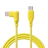 iFace Type-C to Type-C Neo ケーブル 1.2m L字型 (ネオイエロー)【 急速充電 3A 絡みにくい USB-C & USB-C L字 充電コード シリコン素材 アイフェイス ケーブルタイ付属 iPhone Galaxy iPad MacBook Pro 各機種対応 】