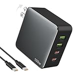 TOPWE PD 充電器 100W Type-C USB-C 充電器 小型 【PSE技術基準・単ポート100W出力・２つUSB-C ポート・２つUSB-A ポート・折畳プラグ 】 タイプc 充電器 急速充電 パソコン ノートPC MacBook 対応 iPhone15/14/Android Galaxy S22/S10 Xperia AQUOS Arrows Pixel 各種対応