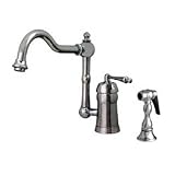 Whitehaus 3-3190-POCH Single-Handle Side Sprayer Kitchen Faucet in Polished Chrome [並行輸入品]