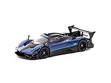 Pagani Zonda Revolucion ブルーメタリックとブラック ライトブルーストライプ Global64シリーズ 1/64 ダイキャストモデルカー Tarmac Works T64G-TL016-BL