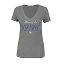 NFLミネソタ・バイキングスWomen 's Winning Ranks半袖VネックTシャツ、ミディアム、グレーヘザー