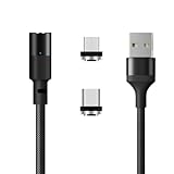 TOMSMOO 1.2M USB 充電ケーブル 2in1 Micro USB ケーブル マグネット式 充電ケーブル データ通信可能 Type-C/USB-C タイプc タイプb 対応 (ブラック 1.2m)