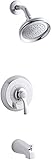 KOHLER T12007-4SE-CP Fairfax Rite-Temp Pressure-Balancing Bath and Shower Faucet, Polished Chrome [並