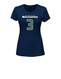 NFL Seattle Seahawks Russell Wilson 3レディース彼女ハイライトPlayerプログラムShort Sleeve DeepクルーネックTee XL