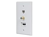 Monoprice 12097壁プレート& # 44 ; with 1 HDMI F & Fアダプタ1rj45 cat5eカプラ& 1 Fコネクタ