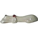 車止めブロック ブロックアニマル カーストッパー オットドッグ メス クリーム色 リボン ピンク色