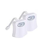 ( 2pack ) Motion Activatedトイレ夜ライトボディセンサーバスルームトイレボウルに付着しボウルサーフェスホワイトライトナイトライト調光機能付きません( 8-color変更LED夜